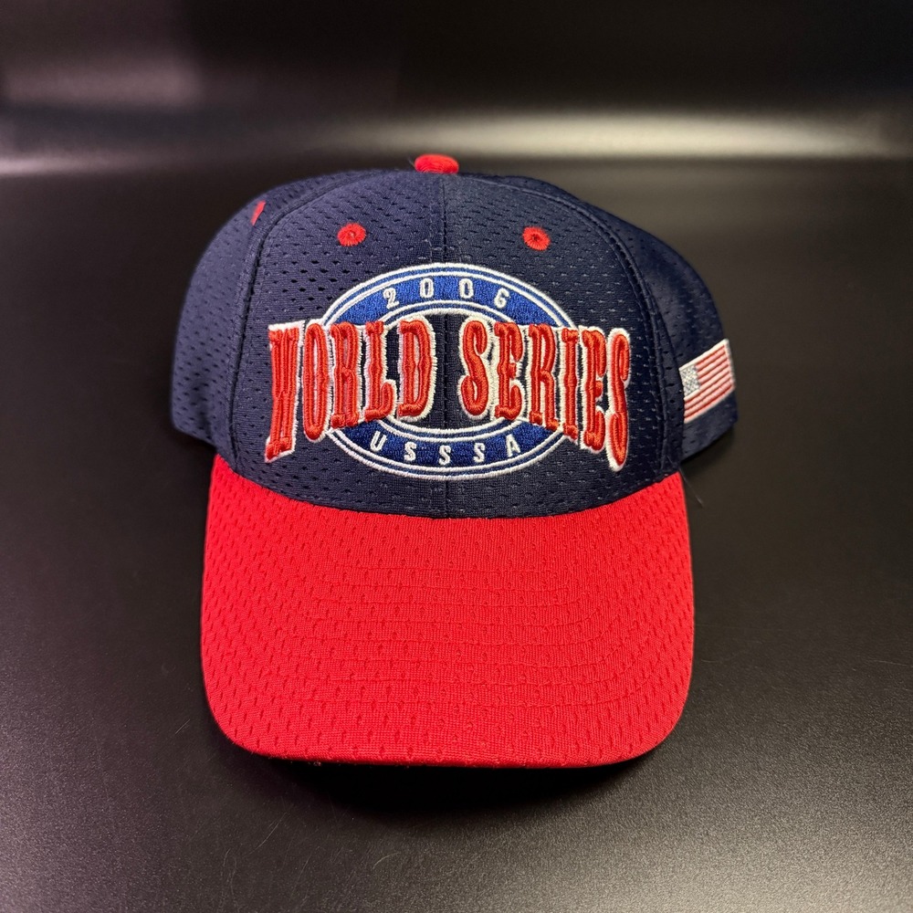 USSSA 2006 World Series‎ Excel Navy Red Polyester Mesh Baseball Cap Mens OSFM